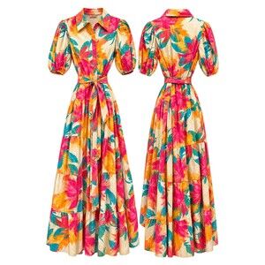 Flying Tomato Colorful Belted Dress-M